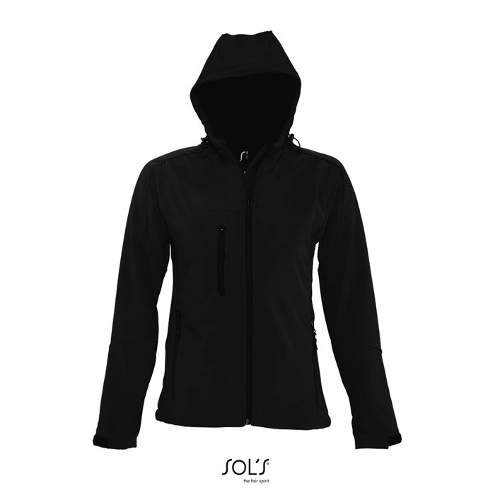 Veste à capuche promotionnelle softshell Femme Noir 1